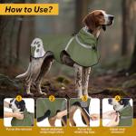 Dog Raincoat for Medium Dogs,Dog Rain Jacket Waterproof,for Adventures, Walking, Hunting（M,Dark Green）