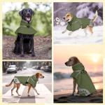 Dog Raincoat for Medium Dogs,Dog Rain Jacket Waterproof,for Adventures, Walking, Hunting（M,Dark Green）