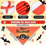 12 Pieces Halloween Dogs Bandanas Adjustable Triangle Bandana with Bat Ghost Pumpkin Patterns for Halloween Puppy Cat Costume PET Apparel Accessories (Pumpkin and Ghost)