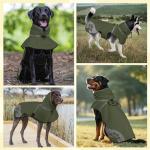 Dog Raincoat for Medium Dogs,Dog Rain Jacket Waterproof,for Adventures, Walking, Hunting（M,Dark Green）