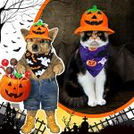 12 Pieces Halloween Dogs Bandanas Adjustable Triangle Bandana with Bat Ghost Pumpkin Patterns for Halloween Puppy Cat Costume PET Apparel Accessories (Pumpkin and Ghost)