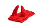 Zoo Snoods Red Devil Costume - Warm Knit Dog Snood Wrap for Pets, Neck Ear Cover Protection, Halloween Winter (Small)