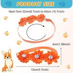 Reginary 80 Pcs Dog Bowtie Flower Collar Girl Dog Accessories Adjustable Girl Puppy Collars Cat Bow Tie Flower with Diamond Crystal for Cats Pet Summer Birthday Party Christmas Wedding Supplies