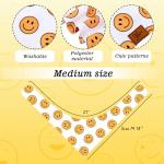 JarThenaAMCS 2Pcs One Happy Dude Dog Bandana Boho Smile Face Checkerboard Print Fabric Pet Scarf Medium Sizes Adjustable Pet Neckerchief Dog Bibs for Birthday Costume Accessories