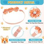 Reginary 80 Pcs Dog Bowtie Flower Collar Girl Dog Accessories Adjustable Girl Puppy Collars Cat Bow Tie Flower with Diamond Crystal for Cats Pet Summer Birthday Party Christmas Wedding Supplies