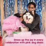 Puptail Dog Dress With Lovely Bandana - Clothes for Medium and Large Dogs Like Shih Tzu, Labrador, Golden Retriever, Pug and Cat - XXL Pink