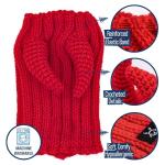 Zoo Snoods Red Devil Costume - Warm Knit Dog Snood Wrap for Pets, Neck Ear Cover Protection, Halloween Winter (Small)