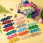 Reginary 80 Pcs Dog Bowtie Flower Collar Girl Dog Accessories Adjustable Girl Puppy Collars Cat Bow Tie Flower with Diamond Crystal for Cats Pet Summer Birthday Party Christmas Wedding Supplies
