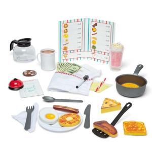Melissa & Doug Star Diner Restaurant Play Set | Pretend Play | Play Set | 3+ | Gift for Boy or Girl, 8.89 x 27.178 x 34.036 Centimeters