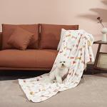 Allisandro Luxurious Dog Blanket, 350 GSM Super Fuzzy Microplush Fleece Pet Blankets for Small Medium Large Dogs and Cats, White Bone, 64 × 40 Inches