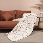 Allisandro Luxurious Dog Blanket, 350 GSM Super Fuzzy Microplush Fleece Pet Blankets for Small Medium Large Dogs and Cats, White Bone, 64 × 40 Inches