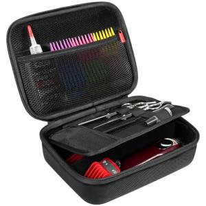 ProCase Hard Travel Case for Hair Clippers, Hair Cutting Barber Supplies Holder, Trimmer Organizer Storage Bag for Hatteker/Oneisal/Wahl 5Star/Andis Men Razor Guard Grooming Kits -Black