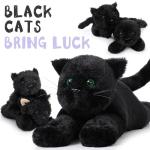 MaoGoLan 5Pcs Black Cat Plush with 4 Babies Inside - 20" Big Realistic and Soft Black Cat Plushies Gift for Cat Lovers, Women, Girls, Kids