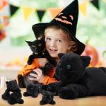 MaoGoLan 5Pcs Black Cat Plush with 4 Babies Inside - 20" Big Realistic and Soft Black Cat Plushies Gift for Cat Lovers, Women, Girls, Kids