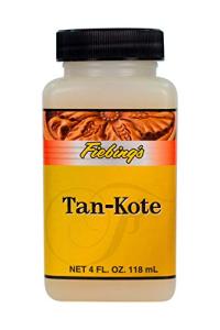 Fiebing's Tan-Kote (4oz) - Leather Protector, Finisher & Sealer - Resin Based Top Coat for Natural Shine & Moisture Protection - Sponge or Spray on Leathercraft, Boot, Belt, Purse, Shoe & Saddle