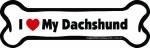 Imagine This Company I Love My Breed Bone Shaped Pet Magnet; Removable Magnets for Cars, Fridges, Lockers & More, Stylish Pet Inspired Car Accessories, 2 x 7 inches, 1 Item, White/Black, Dachshund