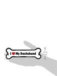 Imagine This Company I Love My Breed Bone Shaped Pet Magnet; Removable Magnets for Cars, Fridges, Lockers & More, Stylish Pet Inspired Car Accessories, 2 x 7 inches, 1 Item, White/Black, Dachshund