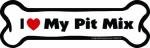 Imagine This Company I Love My Breed Bone Shaped Pet Magnet; Removable Magnets for Cars, Fridges, Lockers & More, Stylish Pet Inspired Car Accessories, 2 x 7 inches, 1 Item, White/Black, Pit Mix