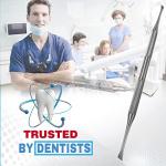 Professional Dental Tarter Scraper Tool Pick, Double Ended Tartar Plaque Remover for Teeth, Tooth Scraper - Added Tooth Cleaning at Home - 100% Stainless Steel, 6.5" Length (6.5 Inch (Pack of 1))