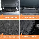PETICON Waterproof Front Seat Car Cover, Full Protection Dog Car Seat Cover with Side Flaps, Nonslip Scratchproof Front Seat Cover Fits for Cars, Trucks, SUVs, Jeep