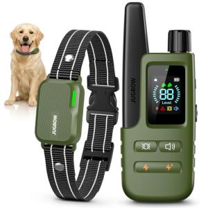 Jugbow Dog Shock Collar - 4500FT Dog Training Collar with Remote, IPX8 Waterproof Electric Dog Collar with 4 Training Modes, Security Lock, Rechargeable eCollar for 10-120lbs Small Medium Large Dogs