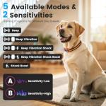 Rechargeable Smart Bark Collar - for Large Medium Small Dogs, Dog Bark Collar, Anti Barking Device for Large Dogs, Dog Training Collars with A/B Sensitivity, 5 Adjustable Beep Vibration and Shock