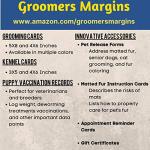 Dog Grooming Cards 5X8 Inch (100 Pack 8 X 5 inch) Groomer Client Profile Service Record Clip Card for Professional Pet and Cat Groomers, Kennel Care