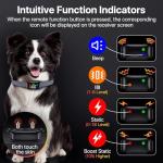 Dog Training Collar, Dog Shock Collar with Remote Control for Medium Large Dogs 40-120lbs, IP68 Waterproof Shock Collar for Dogs with Beep Vibration Static & Safety Lock
