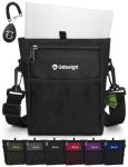 Gobeigo Dog Treat Pouch with Silicone Liner, 【4 Cup】【3 Ways to Wear 】 Treat Bag with Training Clicker, Front Pocket fits All Phones, Upgrade Stronger Magnetic Closure Walking Fanny Pack (Black)