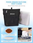 Gobeigo Dog Treat Pouch with Silicone Liner, 【4 Cup】【3 Ways to Wear 】 Treat Bag with Training Clicker, Front Pocket fits All Phones, Upgrade Stronger Magnetic Closure Walking Fanny Pack (Black)