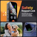 Dog Training Collar, Dog Shock Collar with Remote Control for Medium Large Dogs 40-120lbs, IP68 Waterproof Shock Collar for Dogs with Beep Vibration Static & Safety Lock