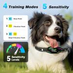 Dog Bark Collar, Rechargeable Smart Collar, with 4 Adjustable Modes Beep Vibration and 5 Adjustable Sensitivities, Bark Collar for Large Medium Small Dogs (Black)