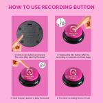 Paws and Smiles Dog Talking Buttons, 8-Pack Recordable Dog Buttons for Communication & Training, Pet Buzzer Set for Dogs & Cats, Game Buzzers, Dog Gifts, Fluent Pet Tool