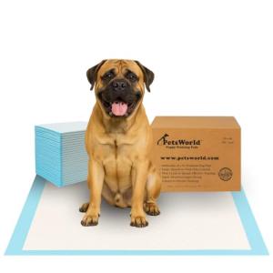 PETSWORLD 2XL Puppy Pads, 28x44 Inch, 100 Count| Ultra-Absorbent, Leak-Proof Dog Pee Pads for Potty Training