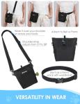 Gobeigo Dog Treat Pouch with Silicone Liner, 【4 Cup】【3 Ways to Wear 】 Treat Bag with Training Clicker, Front Pocket fits All Phones, Upgrade Stronger Magnetic Closure Walking Fanny Pack (Black)