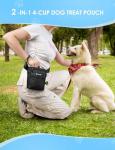 Gobeigo Dog Treat Pouch with Silicone Liner, 【4 Cup】【3 Ways to Wear 】 Treat Bag with Training Clicker, Front Pocket fits All Phones, Upgrade Stronger Magnetic Closure Walking Fanny Pack (Black)