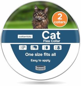 Flea and Tick Prevention for Cats - Collar - 2 Count - Adjustable