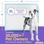 PETSWORLD Giant Dog Potty Pads, Odor-Eliminating, 36" x 36", Ultra Absorbent 5-Layer Leak-Proof Training Pads for Dogs & Cats (36x36, 150 Count)