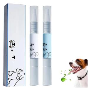 New Upgrade Pet Whitening Toothbrush Pen,Pet Oral Repair Teeth Cleaning Gel Pen,Cat Dog Teeth Brightening Pens for Pets Dental Care Fresh Breath (Blue, 2pcs)