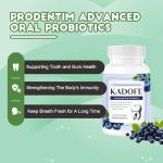 Kadofe Oral Probiotics for Teeth and Gums & Fresh Breath - Gum Restore & Bad Breath Treatment for Adults |3.5 Billion Advanced Oral Probiotics for Bad Breath, Chewable 30 Tablets (Strawberries-1pcs)