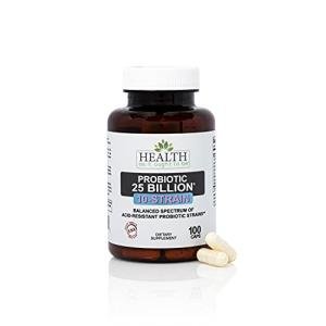 Health As It Ought To Be Probiotic (10 Strain) 25 Billion CFUs Supplement | Physician Formulated Balanced Spectrum of Acid|Resistant Probiotic Strains | 100 Veggie Caps