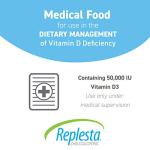 Replesta 50,000 IU Vitamin D3 Cholecalciferol, for Vitamin D Deficiency, Once-Weekly Chewable Wafer, Non-GMO, Natural Orange Flavor, 8 Count (Pack of 1)