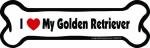 Imagine This Company I Love My Breed Bone Shaped Pet Magnet; Removable Magnets for Cars, Fridges, Lockers & More, Stylish Pet Inspired Car Accessories, 2 x 7 inches, White/Black, Golden Retriever