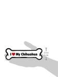 Imagine This Company I Love My Breed Bone Shaped Pet Magnet; Removable Magnets for Cars, Fridges, Lockers & More, Stylish Pet Inspired Car Accessories, 2 x 7 inches, 1 Item, White/Black, Chihuahua