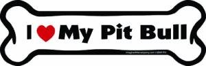Imagine This Company I Love My Breed Bone Shaped Pet Magnet; Removable Magnets for Cars, Fridges, Lockers & More, Stylish Pet Inspired Car Accessories, 2 x 7 inches, 1 Item, White/Black, Pit Bull