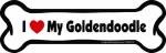Imagine This Company I Love My Breed Bone Shaped Pet Magnet; Removable Magnets for Cars, Fridges, Lockers & More, Stylish Pet Inspired Car Accessories, 2 x 7 inches, 1 Item, White/Black, Goldendoodle