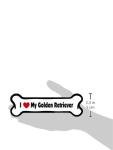 Imagine This Company I Love My Breed Bone Shaped Pet Magnet; Removable Magnets for Cars, Fridges, Lockers & More, Stylish Pet Inspired Car Accessories, 2 x 7 inches, White/Black, Golden Retriever
