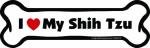 Imagine This Company I Love My Breed Bone Shaped Pet Magnet; Removable Magnets for Cars, Fridges, Lockers & More, Stylish Pet Inspired Car Accessories, 2 x 7 inches, 1 Item, White/Black, Shih Tzu