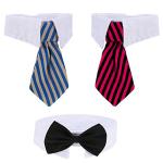 Shappy 3 Pieces Dog Cat Bow Tie Pet Costume Cat Wedding Bowtie Formal Dog Collar Adjustable Necktie Collar for Cat Small Puppy Grooming Accessories
