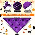 Frienda 20 Pcs Halloween Dog Bandanas Bulk Skeleton Dog Bandanas Soft Breathable Adjustable Pumpkin Bat Ghost Patterns Halloween Costume for Small to Large Dogs(X-Large)
